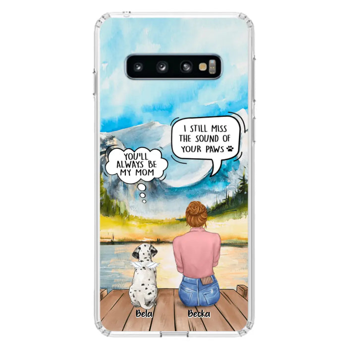 Custom Personalized Memorial Pet Mom Phone Case - Woman With Upto 5 Pets - Best Gift For Pet Lover - It's So Hard To Say Goodbye - Case For Iphone/Samsung