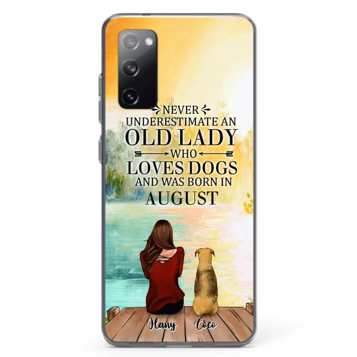 Custom Personalized Old Lady And Dog Phone Case - Woman With Upto 5 Dogs - Best Gift For Dog Lover - Case For iPhone And Samsung