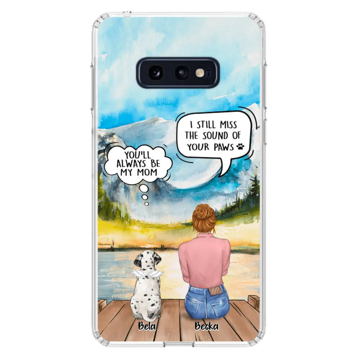 Custom Personalized Memorial Pet Mom Phone Case - Woman With Upto 5 Pets - Best Gift For Pet Lover - It's So Hard To Say Goodbye - Case For Iphone/Samsung