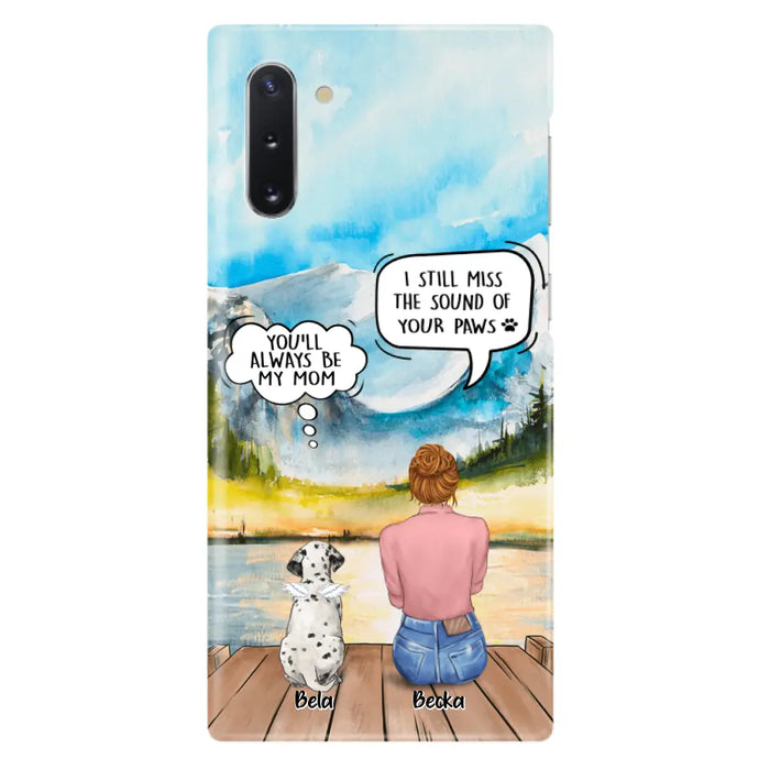 Custom Personalized Memorial Pet Mom Phone Case - Woman With Upto 5 Pets - Best Gift For Pet Lover - It's So Hard To Say Goodbye - Case For Iphone/Samsung