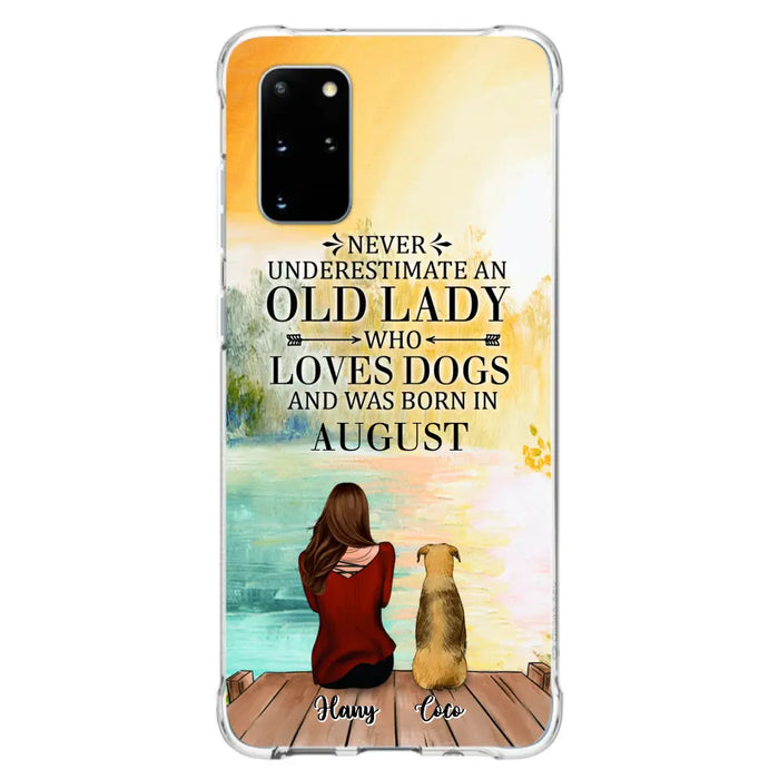 Custom Personalized Old Lady And Dog Phone Case - Woman With Upto 5 Dogs - Best Gift For Dog Lover - Case For iPhone And Samsung