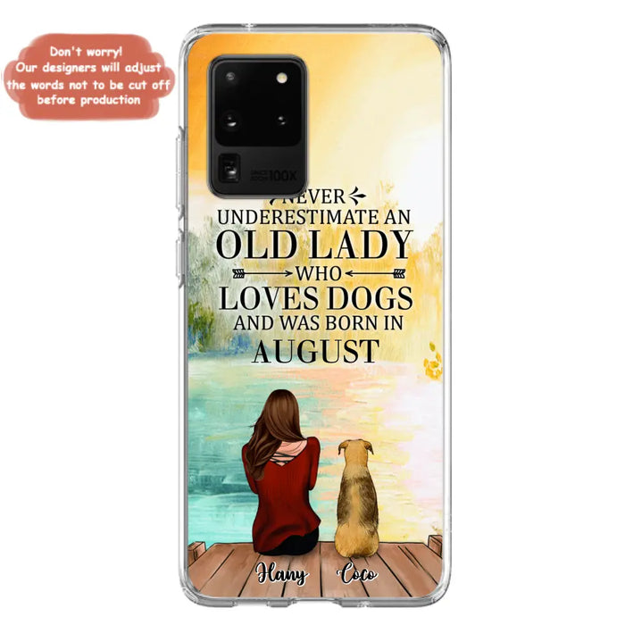 Custom Personalized Old Lady And Dog Phone Case - Woman With Upto 5 Dogs - Best Gift For Dog Lover - Case For iPhone And Samsung