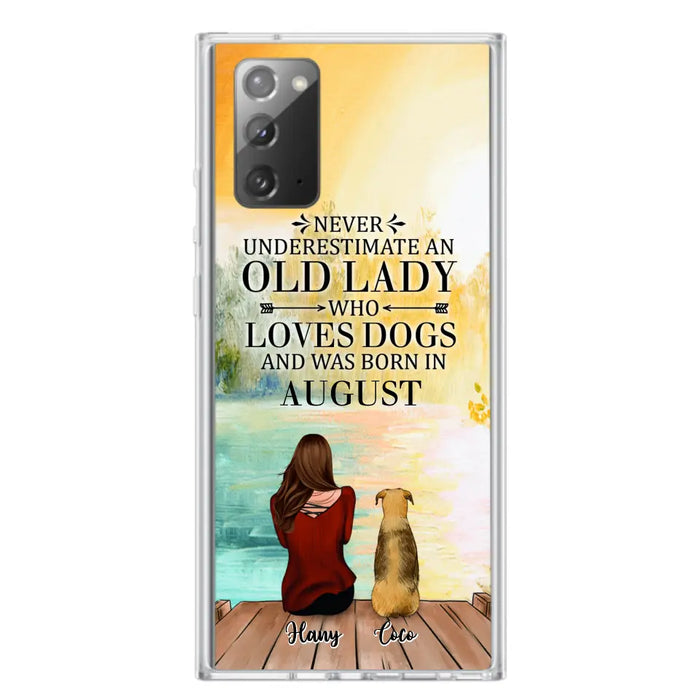 Custom Personalized Old Lady And Dog Phone Case - Woman With Upto 5 Dogs - Best Gift For Dog Lover - Case For iPhone And Samsung