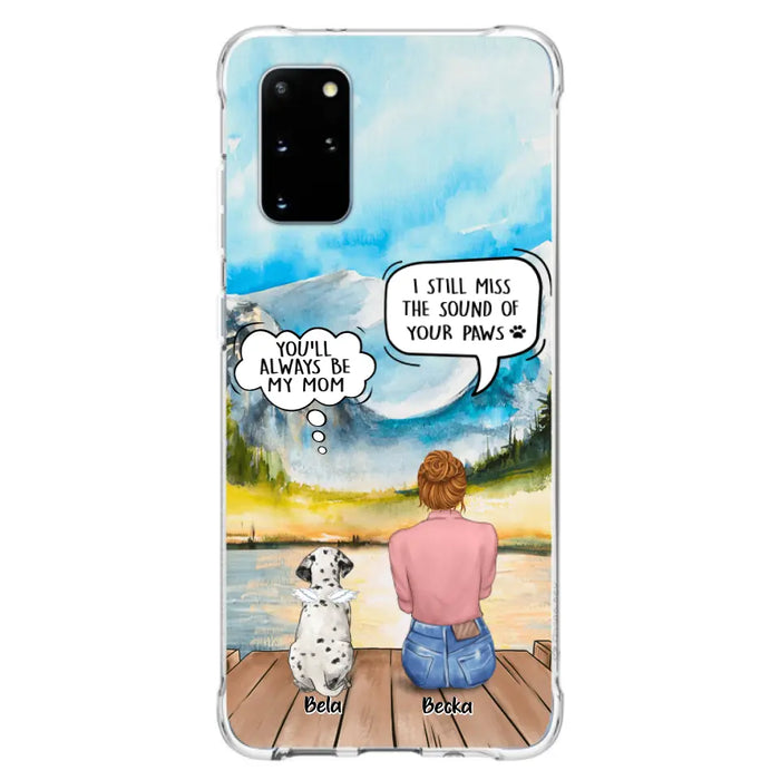 Custom Personalized Memorial Pet Mom Phone Case - Woman With Upto 5 Pets - Best Gift For Pet Lover - It's So Hard To Say Goodbye - Case For Iphone/Samsung