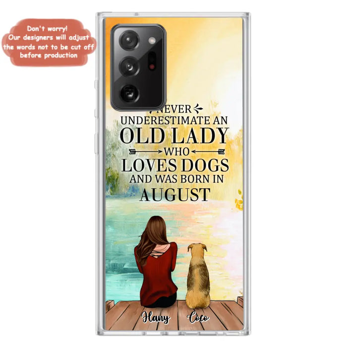 Custom Personalized Old Lady And Dog Phone Case - Woman With Upto 5 Dogs - Best Gift For Dog Lover - Case For iPhone And Samsung