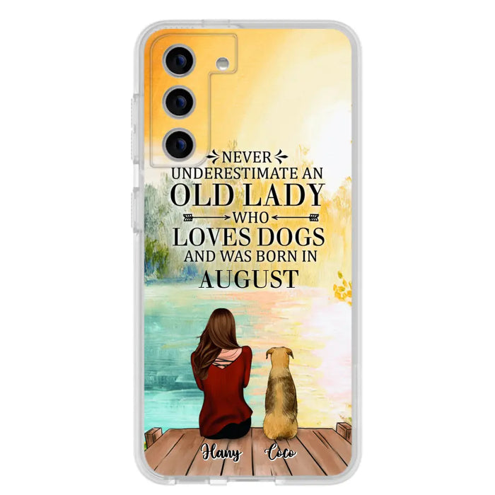 Custom Personalized Old Lady And Dog Phone Case - Woman With Upto 5 Dogs - Best Gift For Dog Lover - Case For iPhone And Samsung