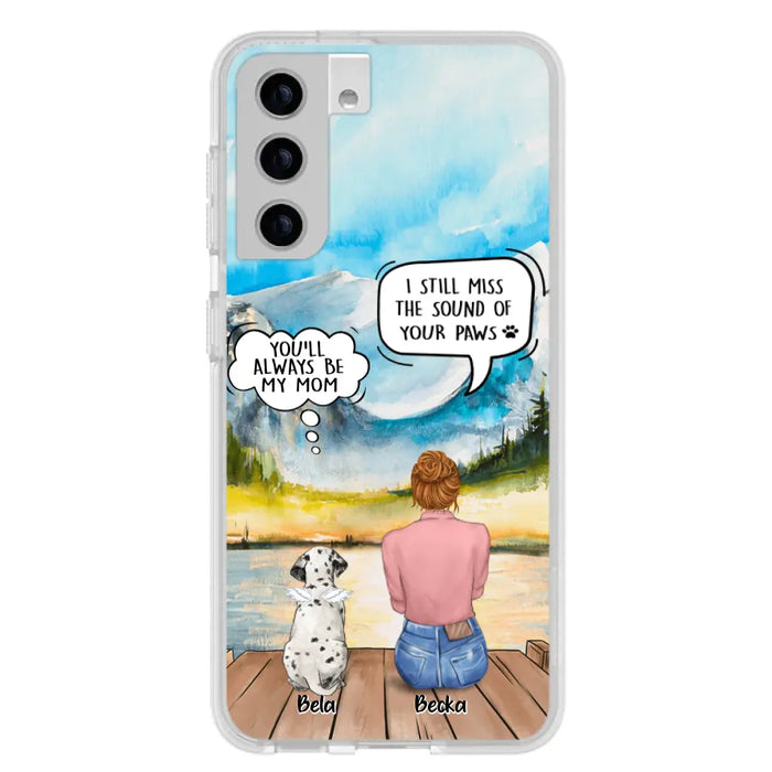 Custom Personalized Memorial Pet Mom Phone Case - Woman With Upto 5 Pets - Best Gift For Pet Lover - It's So Hard To Say Goodbye - Case For Iphone/Samsung