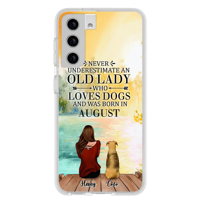 Custom Personalized Old Lady And Dog Phone Case - Woman With Upto 5 Dogs - Best Gift For Dog Lover - Case For iPhone And Samsung