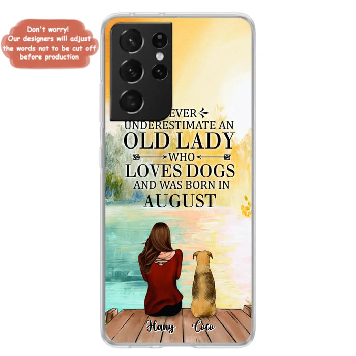 Custom Personalized Old Lady And Dog Phone Case - Woman With Upto 5 Dogs - Best Gift For Dog Lover - Case For iPhone And Samsung