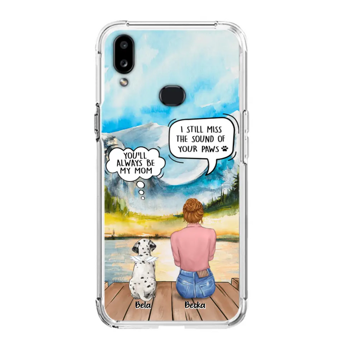 Custom Personalized Memorial Pet Mom Phone Case - Woman With Upto 5 Pets - Best Gift For Pet Lover - It's So Hard To Say Goodbye - Case For Iphone/Samsung