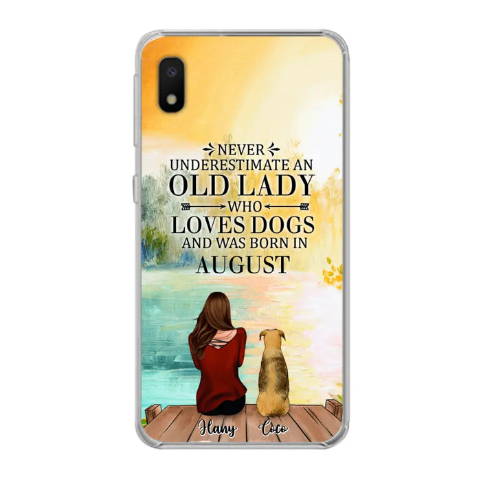 Custom Personalized Old Lady And Dog Phone Case - Woman With Upto 5 Dogs - Best Gift For Dog Lover - Case For iPhone And Samsung