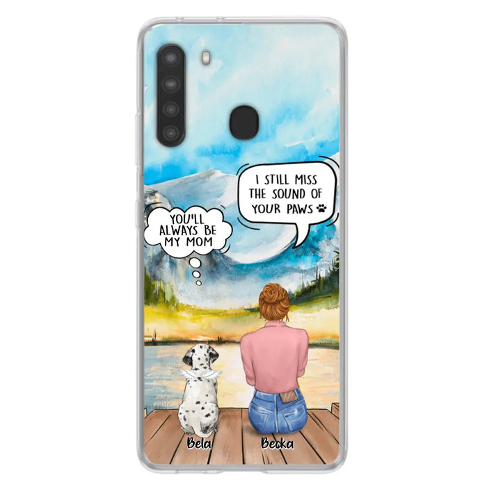 Custom Personalized Memorial Pet Mom Phone Case - Woman With Upto 5 Pets - Best Gift For Pet Lover - It's So Hard To Say Goodbye - Case For Iphone/Samsung