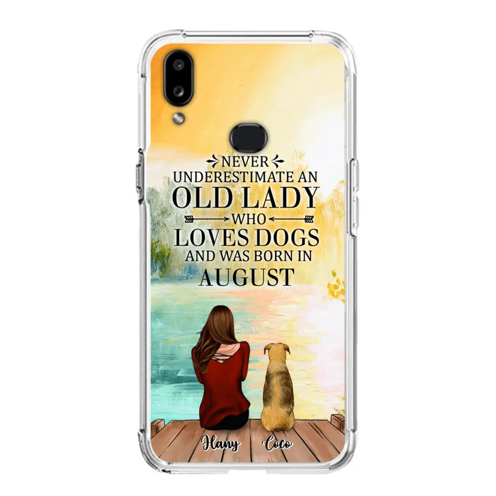 Custom Personalized Old Lady And Dog Phone Case - Woman With Upto 5 Dogs - Best Gift For Dog Lover - Case For iPhone And Samsung