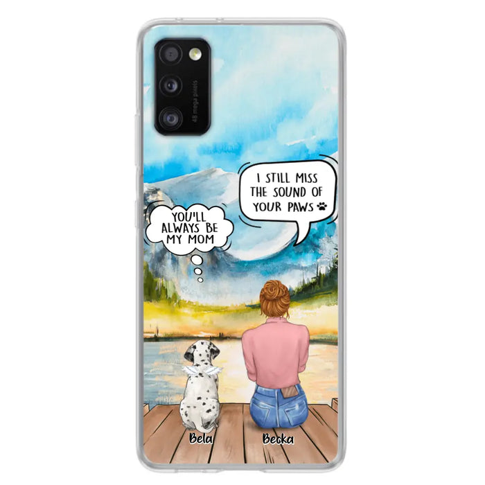 Custom Personalized Memorial Pet Mom Phone Case - Woman With Upto 5 Pets - Best Gift For Pet Lover - It's So Hard To Say Goodbye - Case For Iphone/Samsung