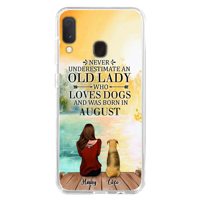 Custom Personalized Old Lady And Dog Phone Case - Woman With Upto 5 Dogs - Best Gift For Dog Lover - Case For iPhone And Samsung