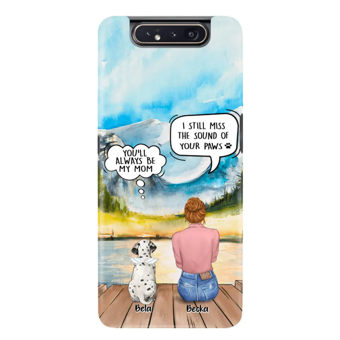 Custom Personalized Memorial Pet Mom Phone Case - Woman With Upto 5 Pets - Best Gift For Pet Lover - It's So Hard To Say Goodbye - Case For Iphone/Samsung