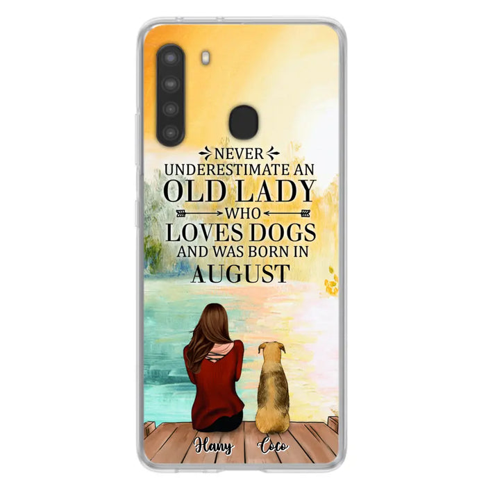 Custom Personalized Old Lady And Dog Phone Case - Woman With Upto 5 Dogs - Best Gift For Dog Lover - Case For iPhone And Samsung