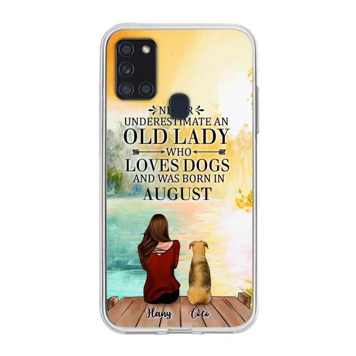 Custom Personalized Old Lady And Dog Phone Case - Woman With Upto 5 Dogs - Best Gift For Dog Lover - Case For iPhone And Samsung