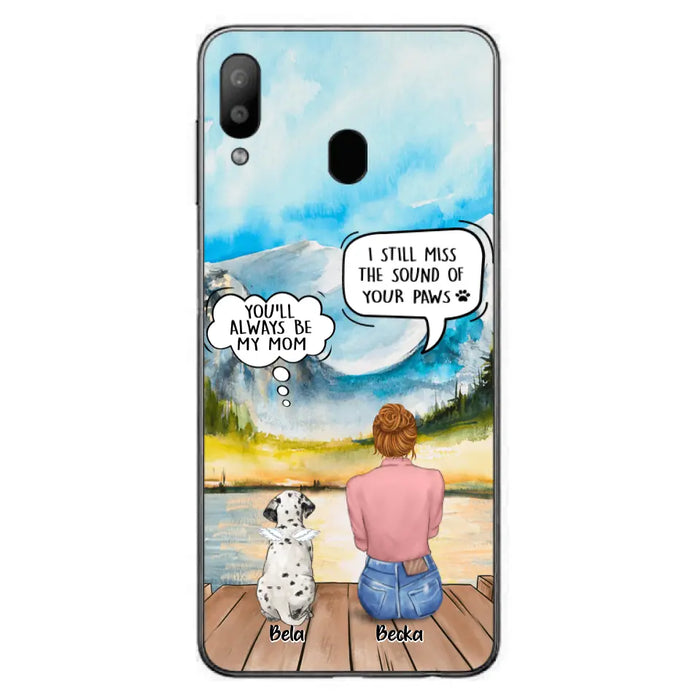 Custom Personalized Memorial Pet Mom Phone Case - Woman With Upto 5 Pets - Best Gift For Pet Lover - It's So Hard To Say Goodbye - Case For Iphone/Samsung