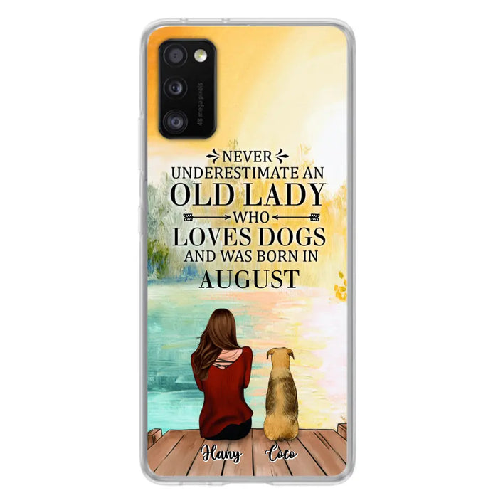 Custom Personalized Old Lady And Dog Phone Case - Woman With Upto 5 Dogs - Best Gift For Dog Lover - Case For iPhone And Samsung