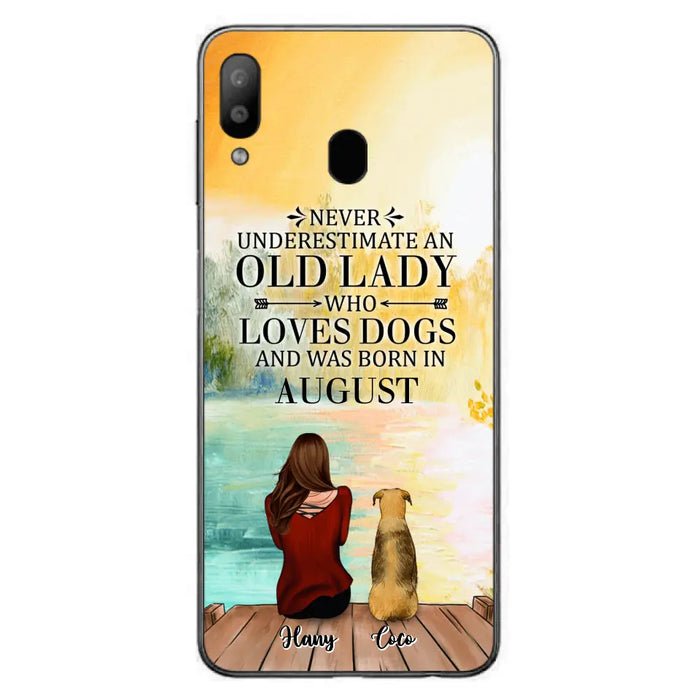 Custom Personalized Old Lady And Dog Phone Case - Woman With Upto 5 Dogs - Best Gift For Dog Lover - Case For iPhone And Samsung