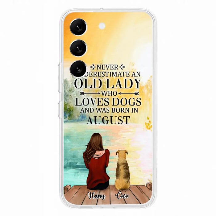 Custom Personalized Old Lady And Dog Phone Case - Woman With Upto 5 Dogs - Best Gift For Dog Lover - Case For iPhone And Samsung