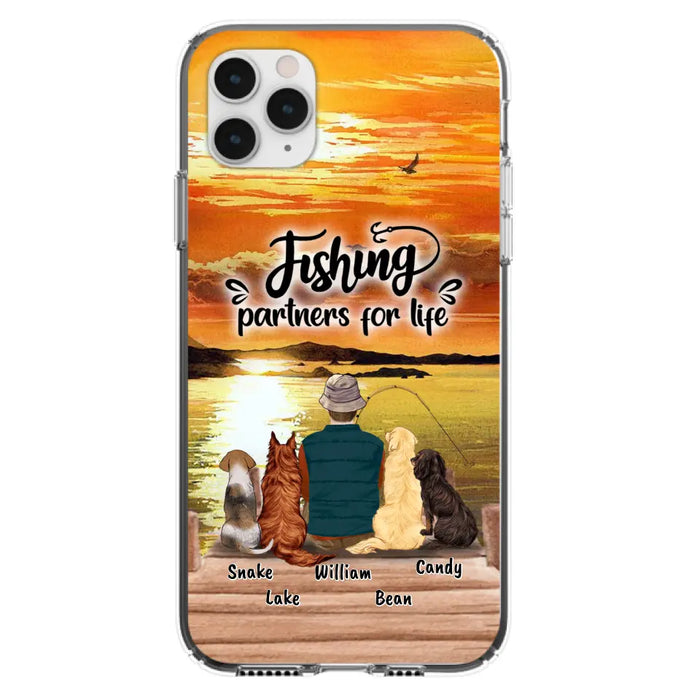 Custom Personalized Fishing Man Phone Case - Upto 4 Dogs - Phone Case For iPhone and Samsung - 4TC88X