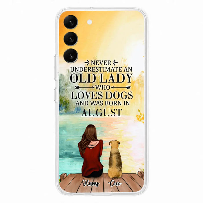 Custom Personalized Old Lady And Dog Phone Case - Woman With Upto 5 Dogs - Best Gift For Dog Lover - Case For iPhone And Samsung