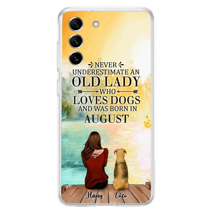 Custom Personalized Old Lady And Dog Phone Case - Woman With Upto 5 Dogs - Best Gift For Dog Lover - Case For iPhone And Samsung