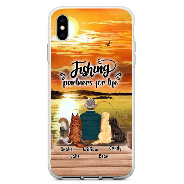 Custom Personalized Fishing Man Phone Case - Upto 4 Dogs - Phone Case For iPhone and Samsung - 4TC88X