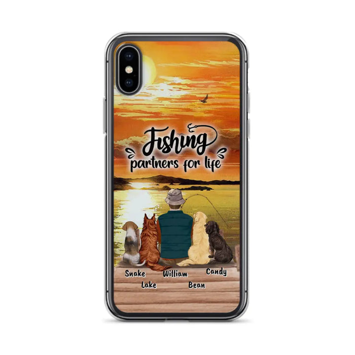 Custom Personalized Fishing Man Phone Case - Upto 4 Dogs - Phone Case For iPhone and Samsung - 4TC88X