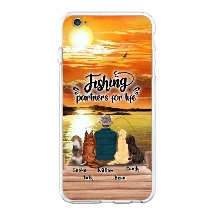 Custom Personalized Fishing Man Phone Case - Upto 4 Dogs - Phone Case For iPhone and Samsung - 4TC88X