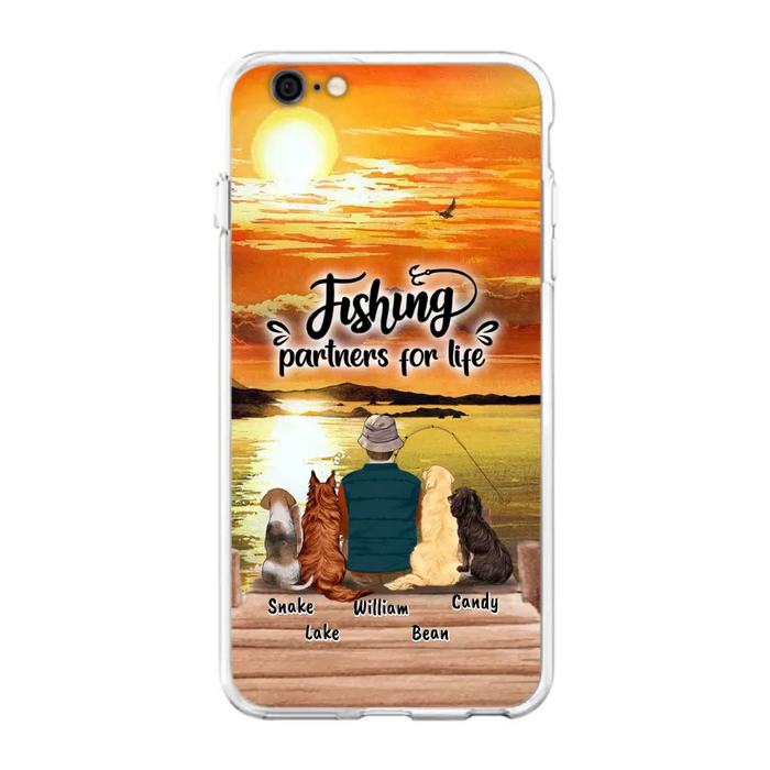 Custom Personalized Fishing Man Phone Case - Upto 4 Dogs - Phone Case For iPhone and Samsung - 4TC88X