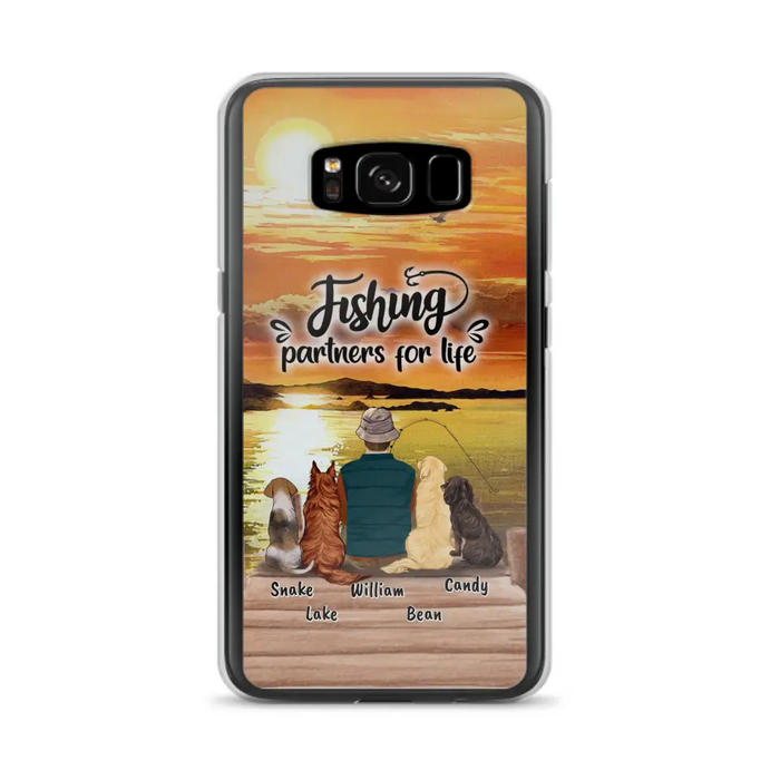 Custom Personalized Fishing Man Phone Case - Upto 4 Dogs - Phone Case For iPhone and Samsung - 4TC88X