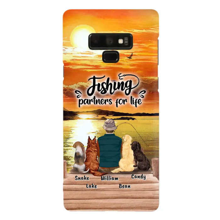 Custom Personalized Fishing Man Phone Case - Upto 4 Dogs - Phone Case For iPhone and Samsung - 4TC88X