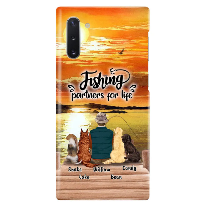 Custom Personalized Fishing Man Phone Case - Upto 4 Dogs - Phone Case For iPhone and Samsung - 4TC88X