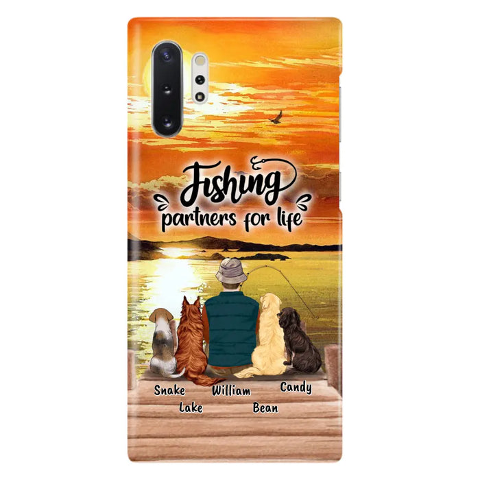 Custom Personalized Fishing Man Phone Case - Upto 4 Dogs - Phone Case For iPhone and Samsung - 4TC88X