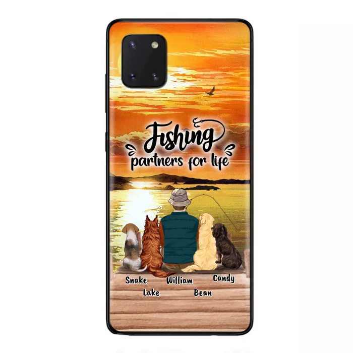 Custom Personalized Fishing Man Phone Case - Upto 4 Dogs - Phone Case For iPhone and Samsung - 4TC88X