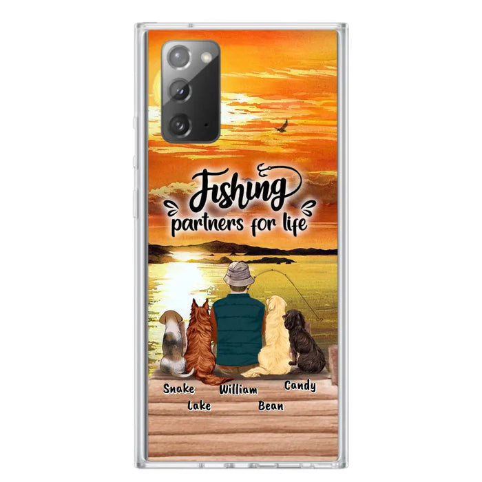 Custom Personalized Fishing Man Phone Case - Upto 4 Dogs - Phone Case For iPhone and Samsung - 4TC88X