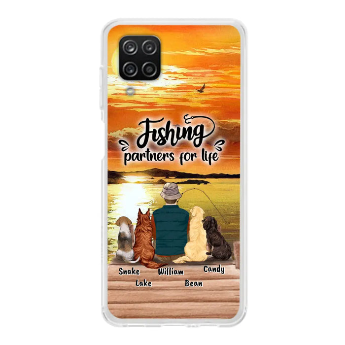 Custom Personalized Fishing Man Phone Case - Upto 4 Dogs - Phone Case For iPhone and Samsung - 4TC88X