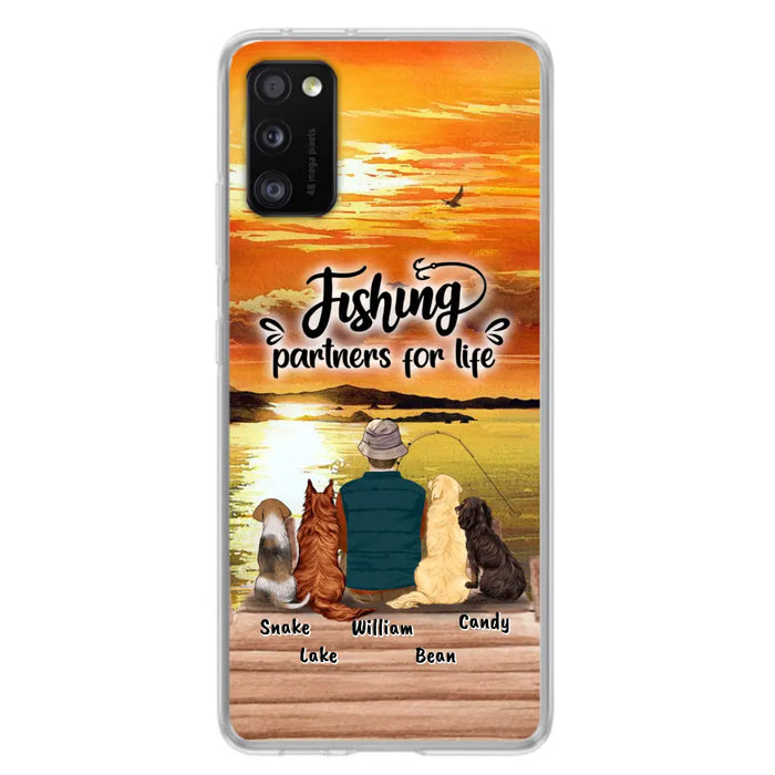 Custom Personalized Fishing Man Phone Case - Upto 4 Dogs - Phone Case For iPhone and Samsung - 4TC88X