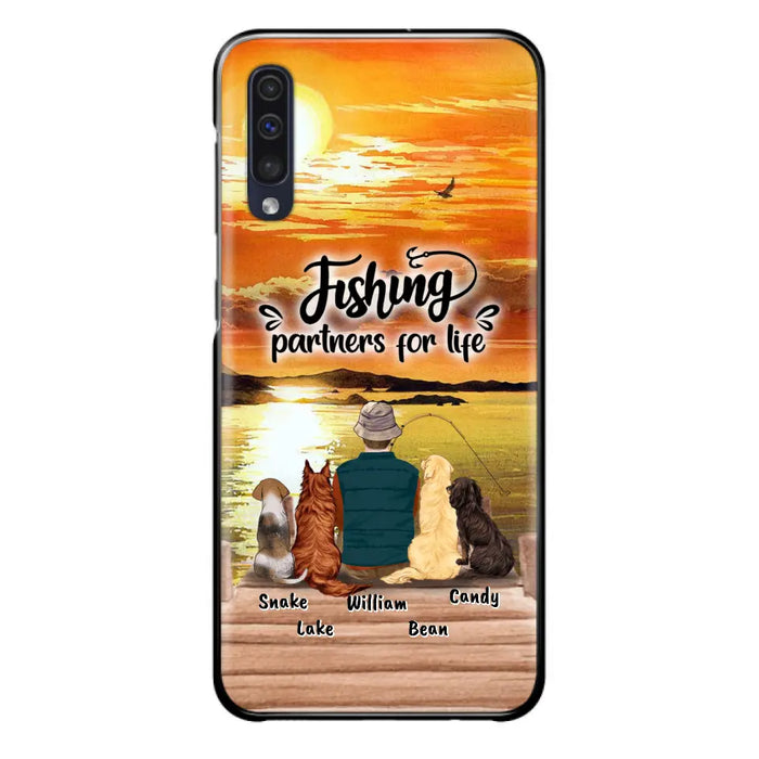 Custom Personalized Fishing Man Phone Case - Upto 4 Dogs - Phone Case For iPhone and Samsung - 4TC88X