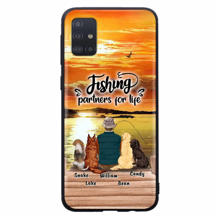 Custom Personalized Fishing Man Phone Case - Upto 4 Dogs - Phone Case For iPhone and Samsung - 4TC88X