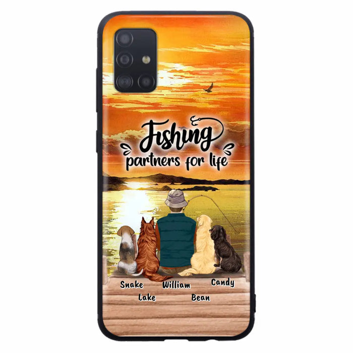 Custom Personalized Fishing Man Phone Case - Upto 4 Dogs - Phone Case For iPhone and Samsung - 4TC88X