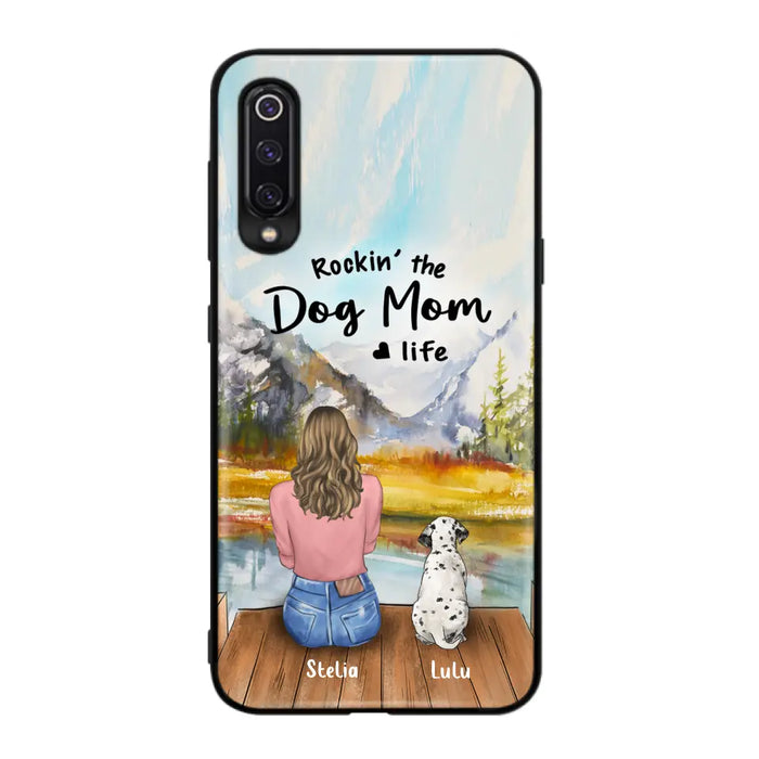 Custom Personalized Dog Mom Phone Case - Gifts For Dog Lovers With Upto 4 Dogs - Rockin' The Dog Mom Life - Case For iPhone, Samsung And Xiaomi