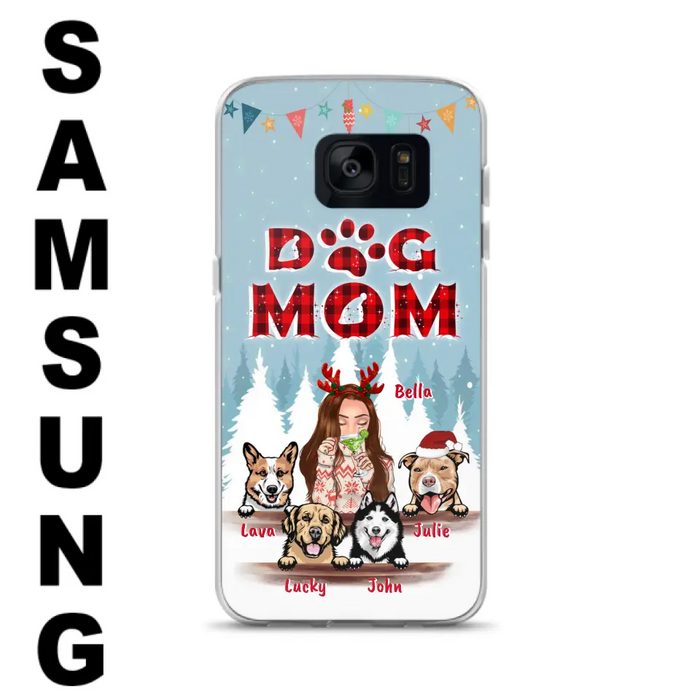 Custom Personalized Pet Mom Xmas Phone Case - Upto 4 Pets - Best Gift For Dog/Cat Lover - Case For Iphone/Samsung - 2T7CRT