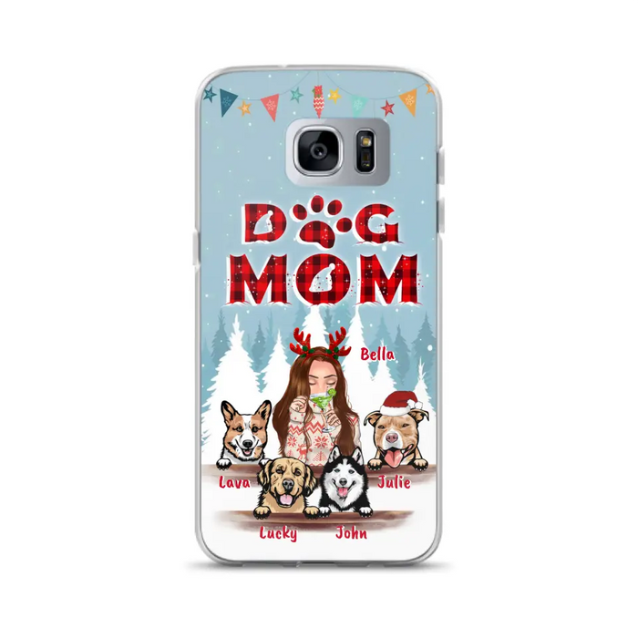 Custom Personalized Pet Mom Xmas Phone Case - Upto 4 Pets - Best Gift For Dog/Cat Lover - Case For Iphone/Samsung - 2T7CRT