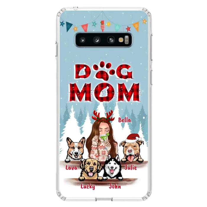 Custom Personalized Pet Mom Xmas Phone Case - Upto 4 Pets - Best Gift For Dog/Cat Lover - Case For Iphone/Samsung - 2T7CRT