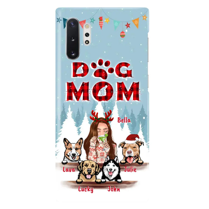 Custom Personalized Pet Mom Xmas Phone Case - Upto 4 Pets - Best Gift For Dog/Cat Lover - Case For Iphone/Samsung - 2T7CRT