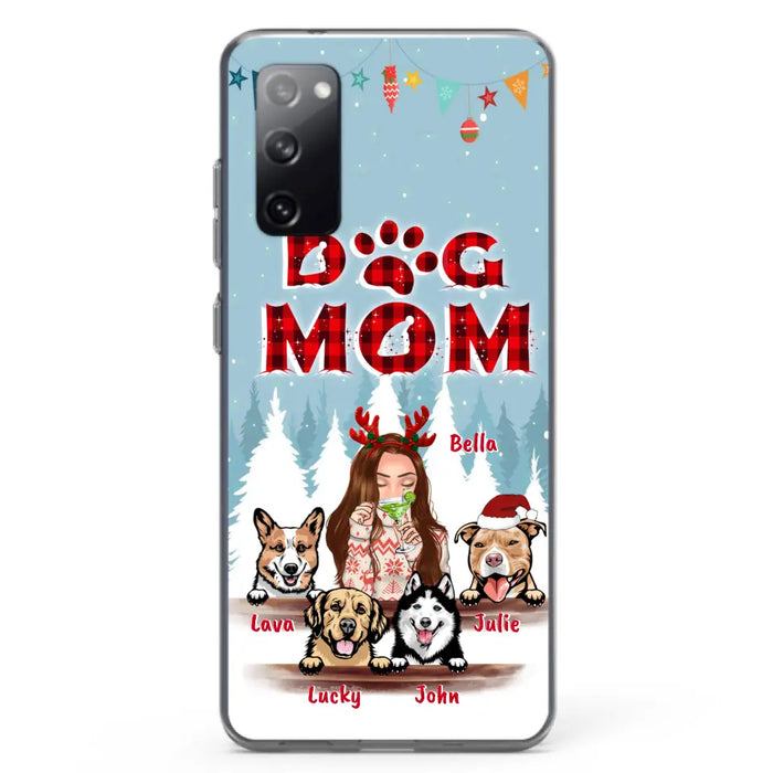 Custom Personalized Pet Mom Xmas Phone Case - Upto 4 Pets - Best Gift For Dog/Cat Lover - Case For Iphone/Samsung - 2T7CRT